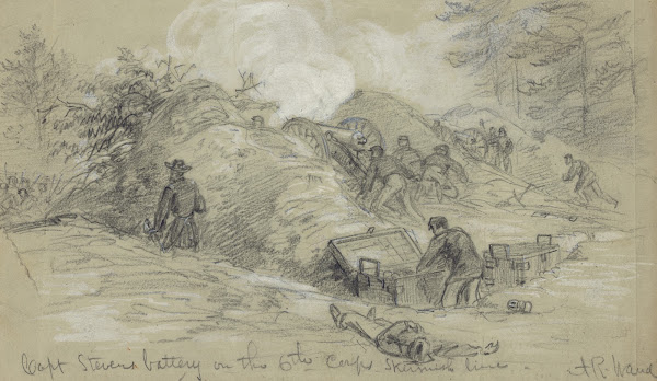 Capt Stevens battery on the 6th Corps Skirmish line 1864
