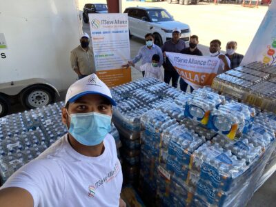 ITServe Alliance Dallas Chapter Donated 5 pallets of water partnered with the Lewisville Emergency Response Team
