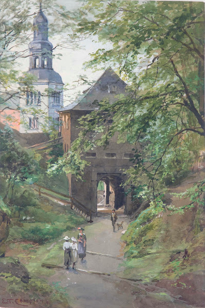 Spaziergänger am Mönchsberg mit Blick auf die Müllner Kirche