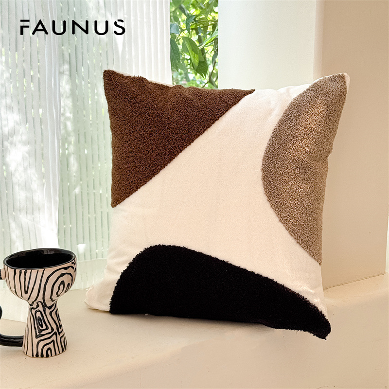 Tufted pillow cover, abstract patterns, 45×45 cm