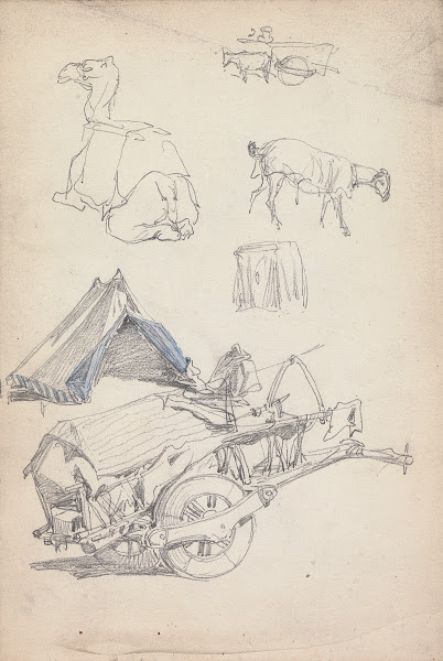 Man on Cart and Animals 1860
