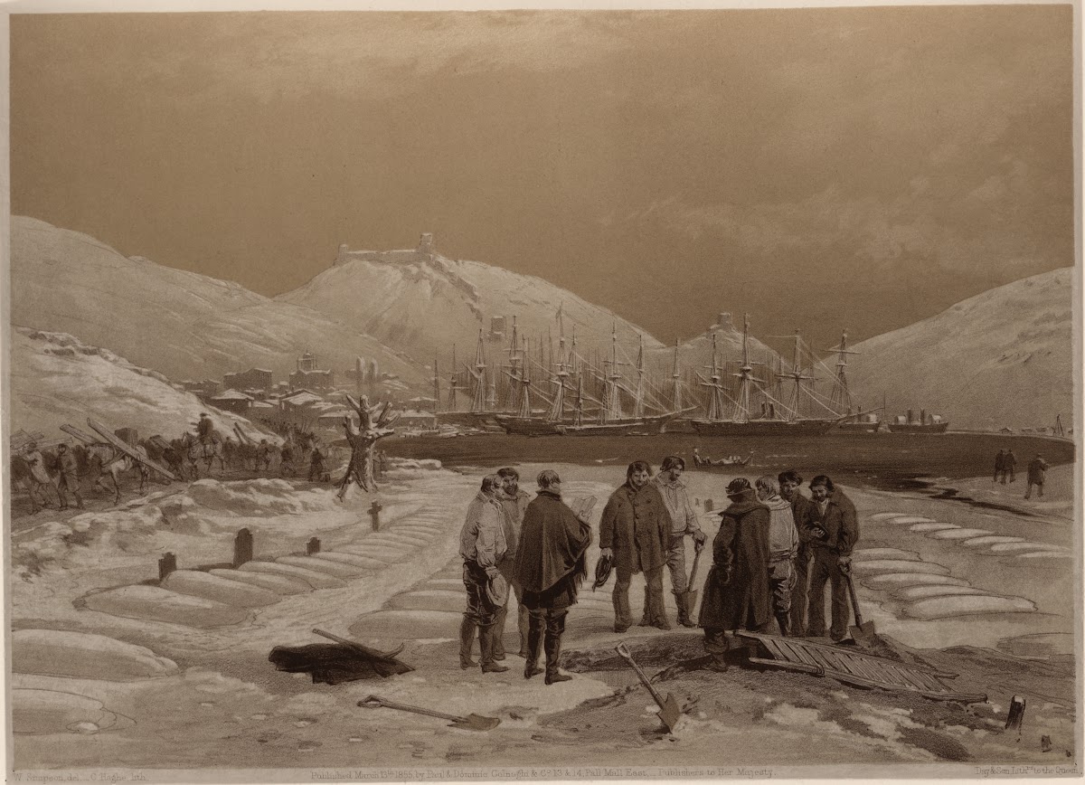 Graves at the head of the harbour of Balaklava 1855