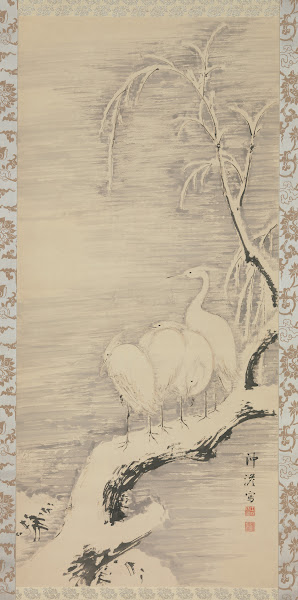Herons in the Snow ca 1840
