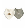 Baby bibs Twins muslin embroidered  2 pcs multicolor
