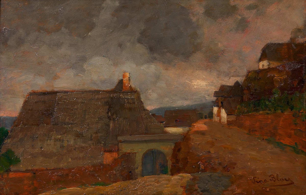 Ortschaft bei trübem Wetter Weißenkirchen ca 19091910
