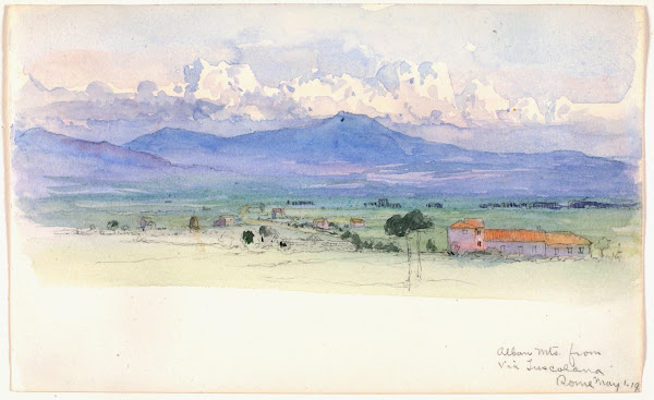 Alban Mountains from Via Tuscolana Rome 1900