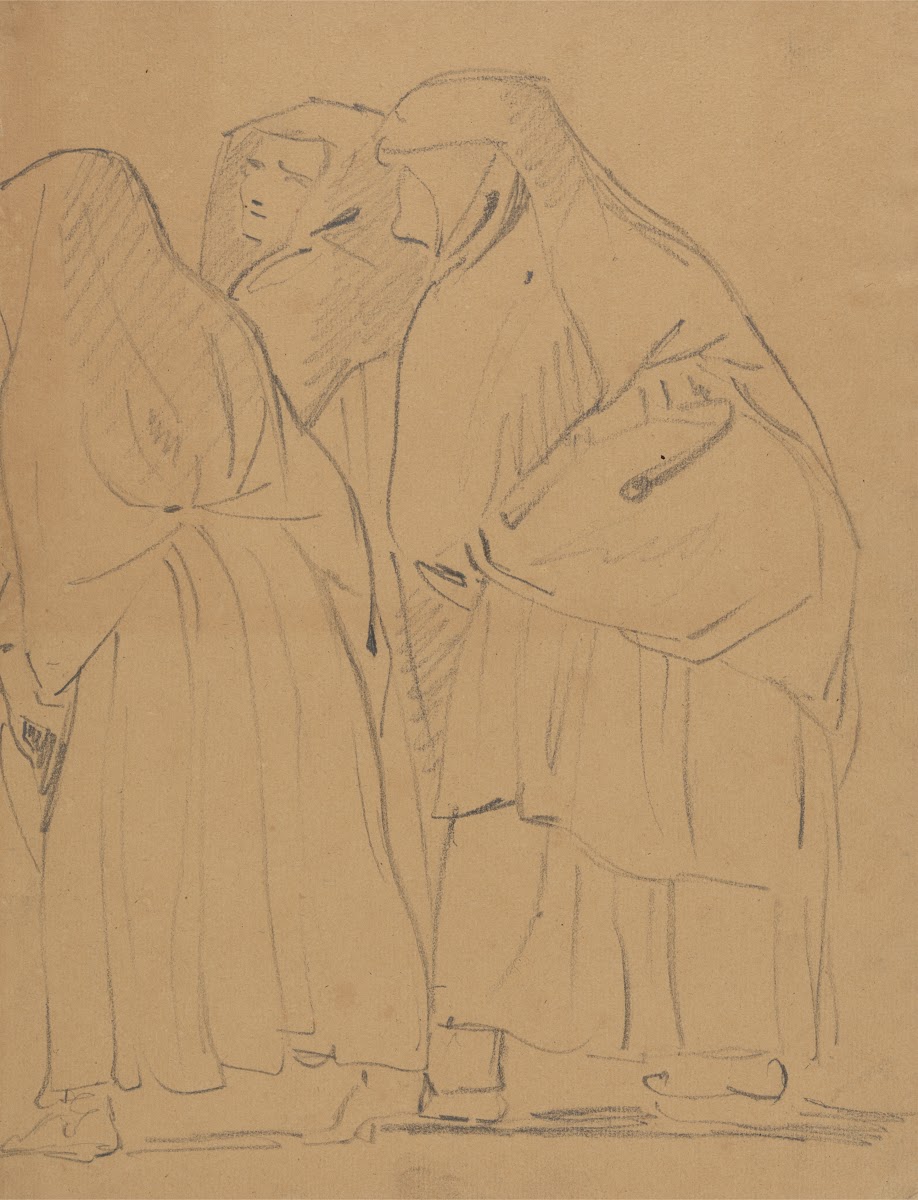 Study of a Group of Robed Standing Figures