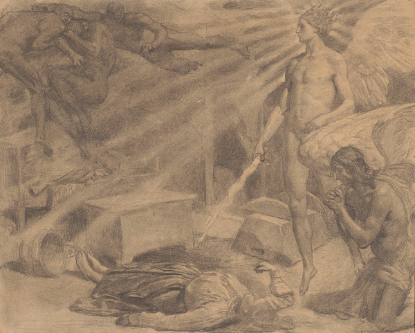 Śmierć Rzepowej ilustracja do Szkiców węglem Henryka Sienkiewicza 1901
