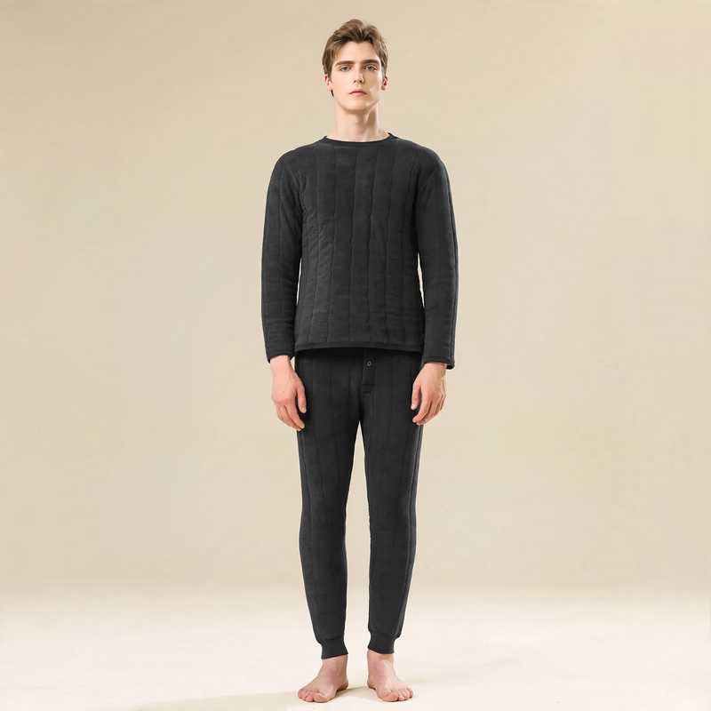 Men's Thermal Underwear Set with Wool Content
