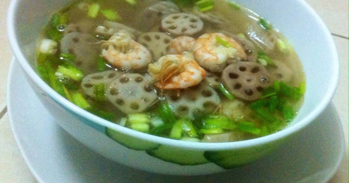Canh củ sen nấu tôm