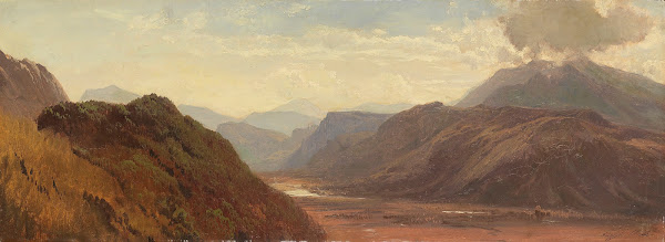 Weiter Blick in das Etschtal bei Bozen Ca 1860