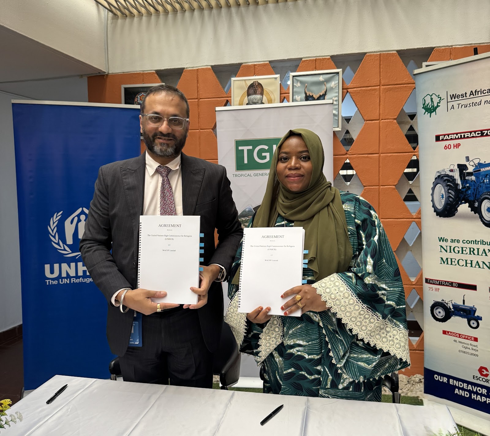 UNHCR and TGI Group launch a three-year partnership to support farmers and create jobs for displaced people in Benue and Cross River States.
