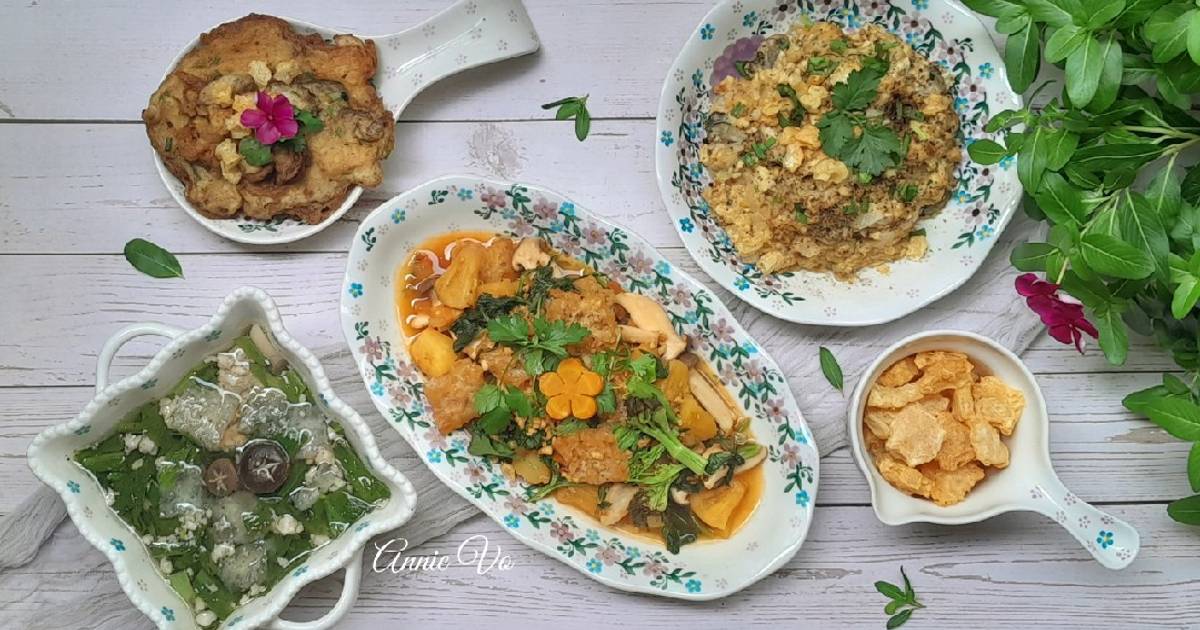 Mâm cơm với 5 món bóng bì