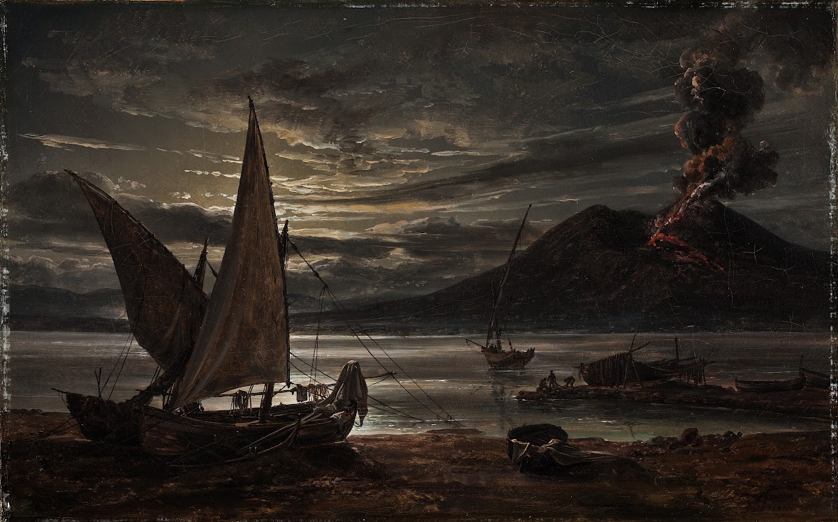 Vesuvius In Eruption Moonlight 1821