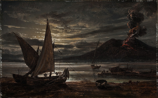 Vesuvius In Eruption Moonlight 1821