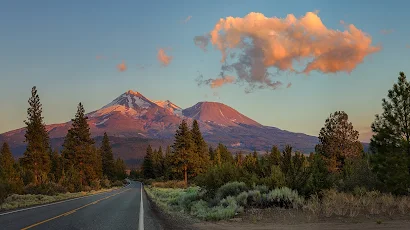 Mount Shasta, California, Photography, Landscape, Sunset 4K Wallpaper Background
