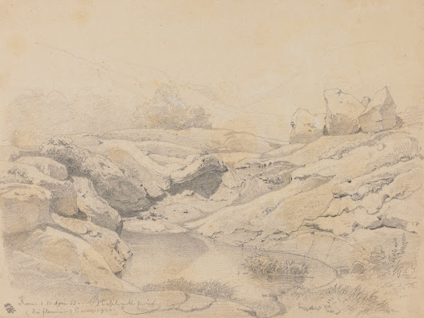 Pond among Rocks by Via Flaminia 1855