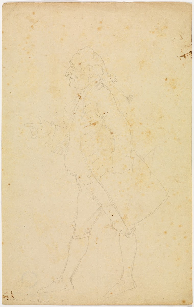 Stehender Herr im Profil nach links gewandt 1841