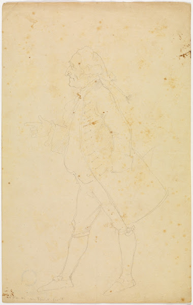 Stehender Herr im Profil nach links gewandt 1841