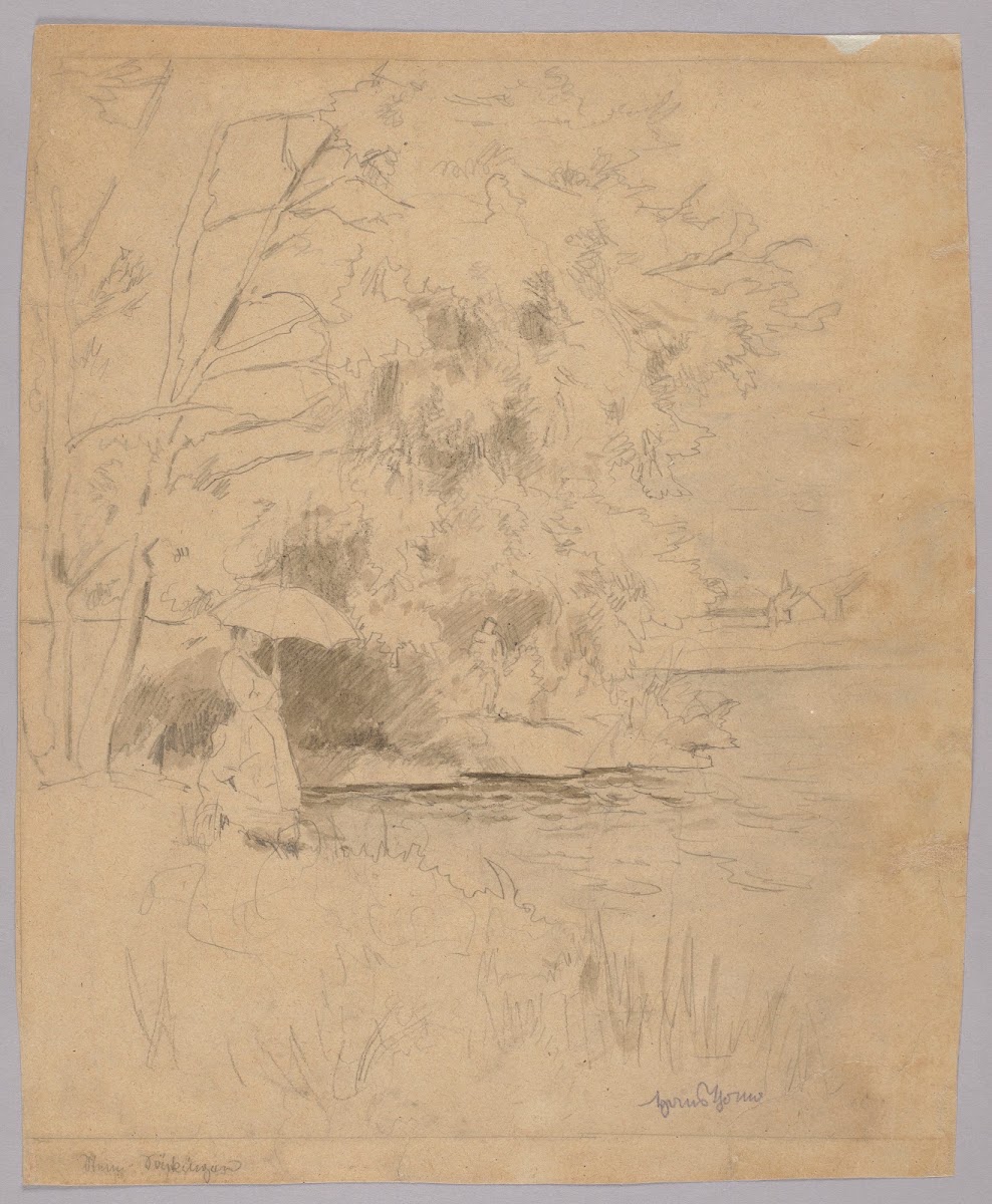Woman with an Umbrella on the Bank of the Rhine near Bad Säckingen 1881
