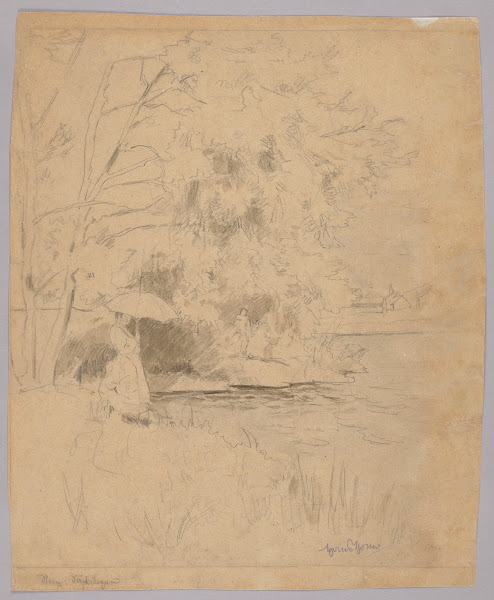 Woman with an Umbrella on the Bank of the Rhine near Bad Säckingen 1881