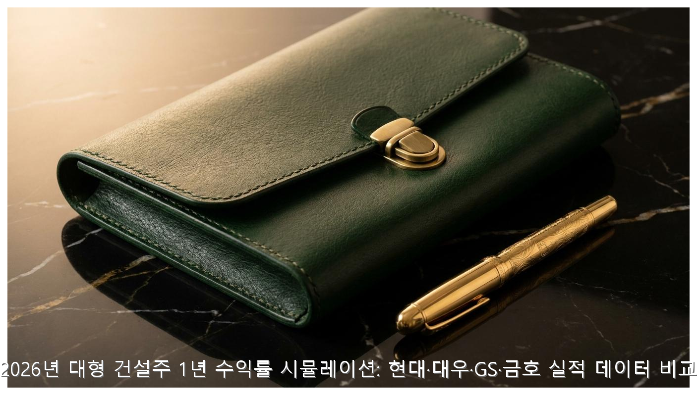 2026년 대형 건설주 1년 수익률 시뮬레이션: 현대·대우·GS·금호 실적 데이터 비교 핵심 안내 및 분석 인포그래픽 (2)