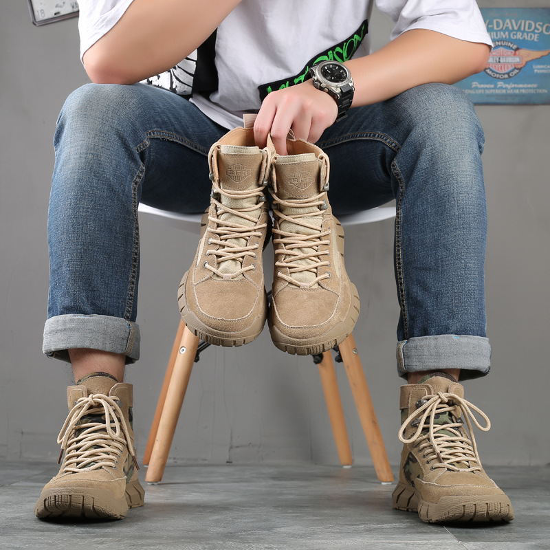 Herren-Martinstiefel aus Echtleder, knöchelhoch