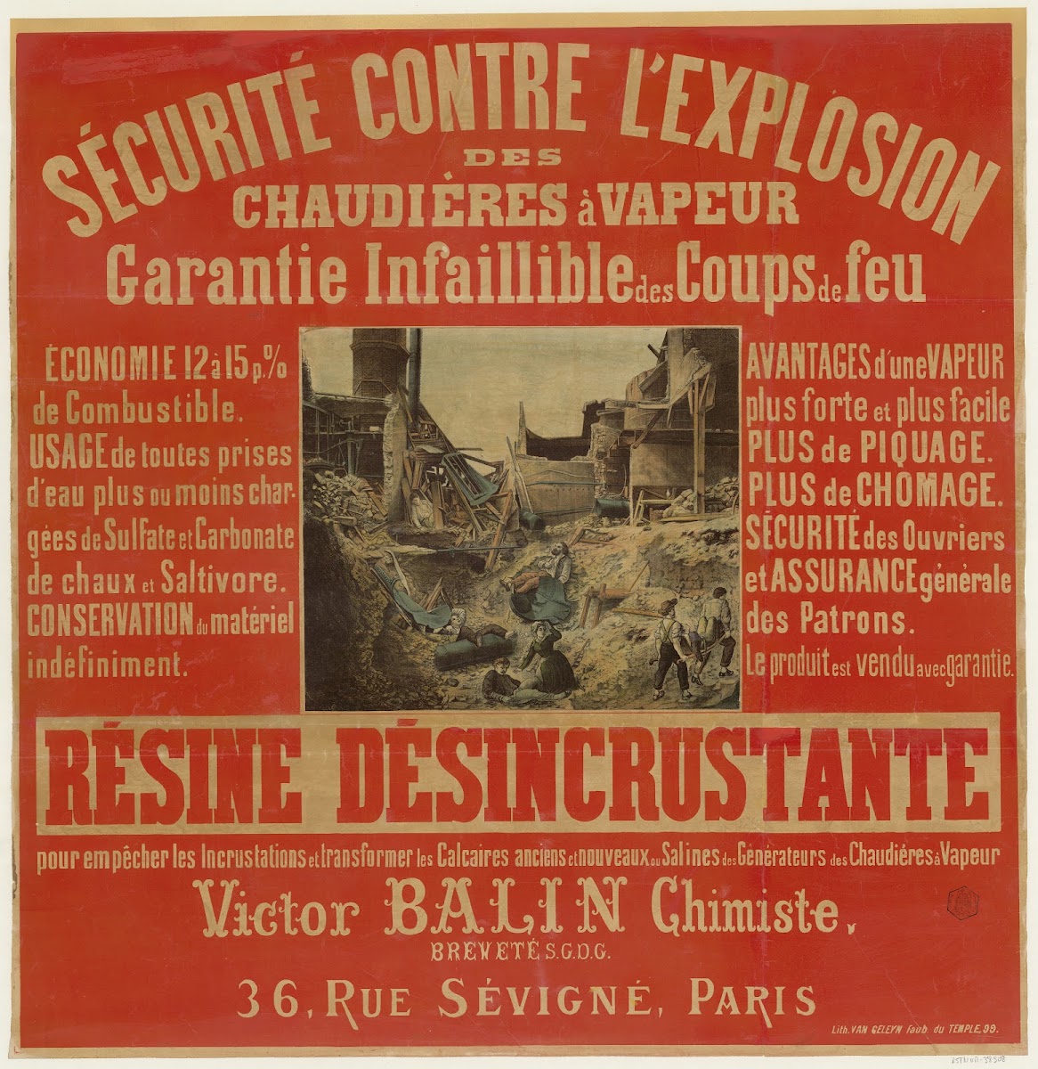 Sécurité contre lexplosion des chaudières à vapeur 1869