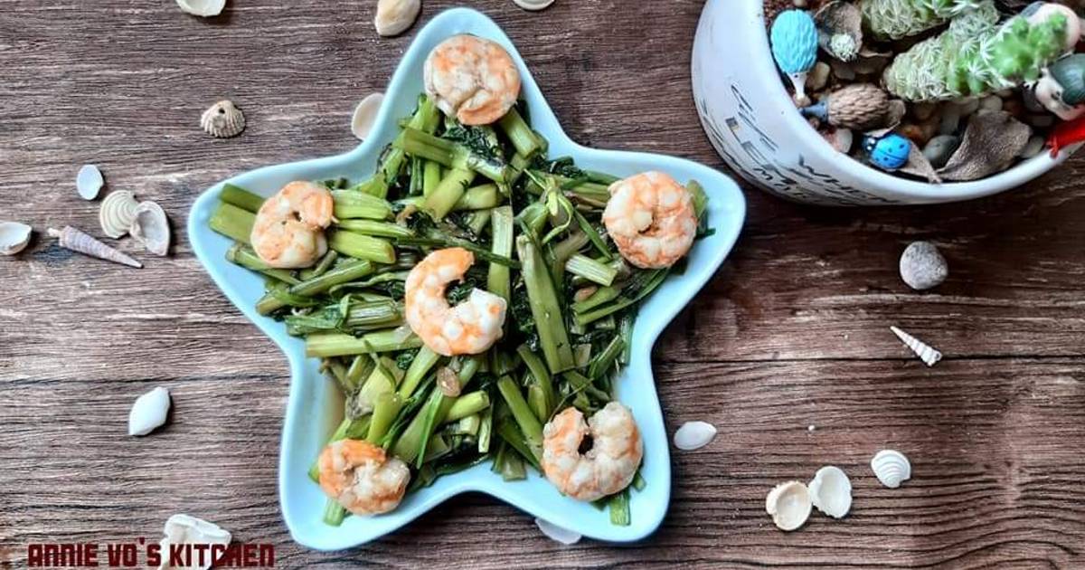 Rau cần nước xào tôm