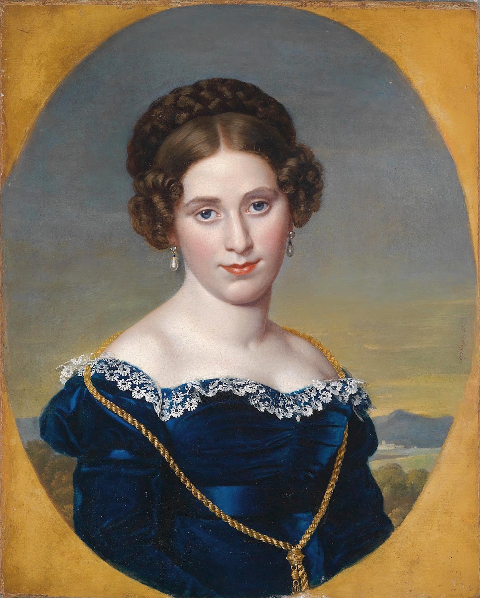 Bildnis einer Dame vor Landschaftshintergrund 1822