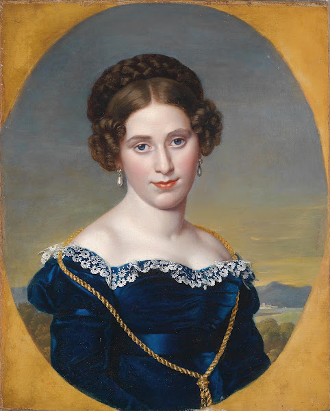 Bildnis einer Dame vor Landschaftshintergrund 1822