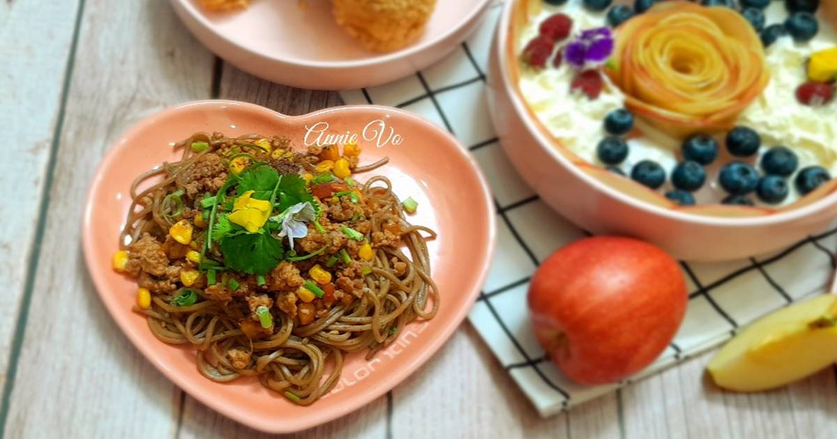 Mì soba sốt táo