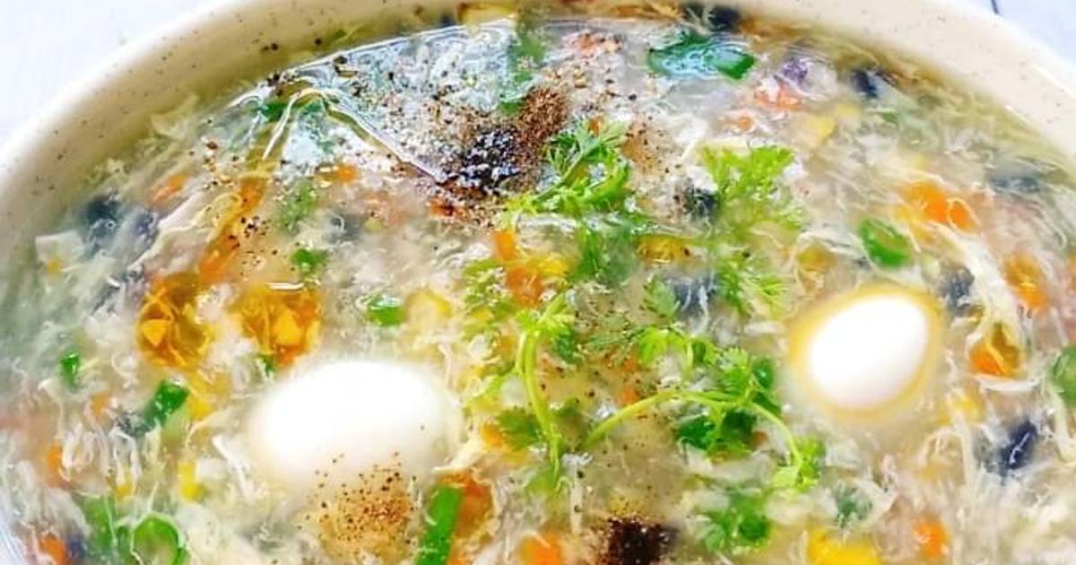 Súp tôm ghẹ và rau củ