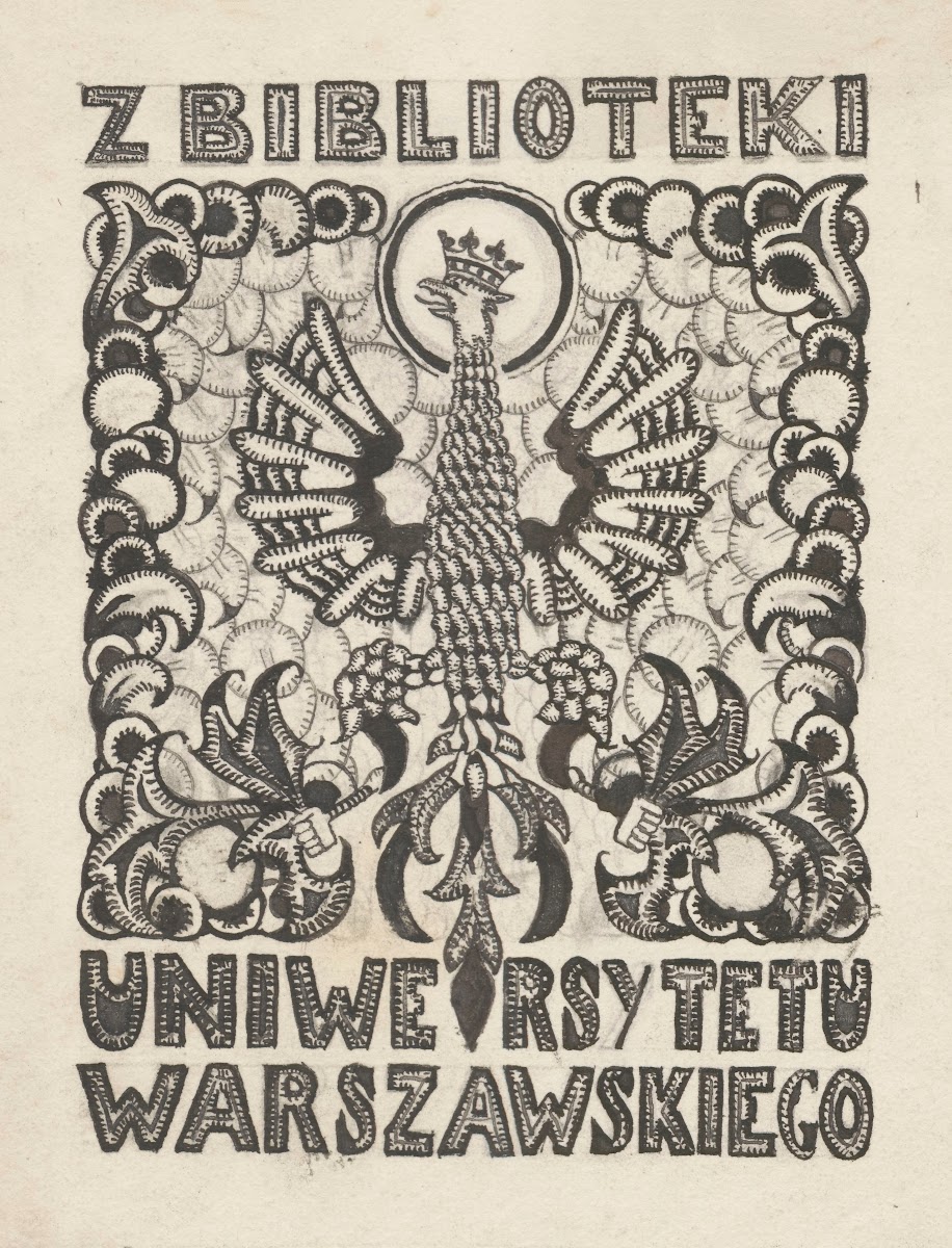 Design for aBookplate of the University of Warsaw Library 1916