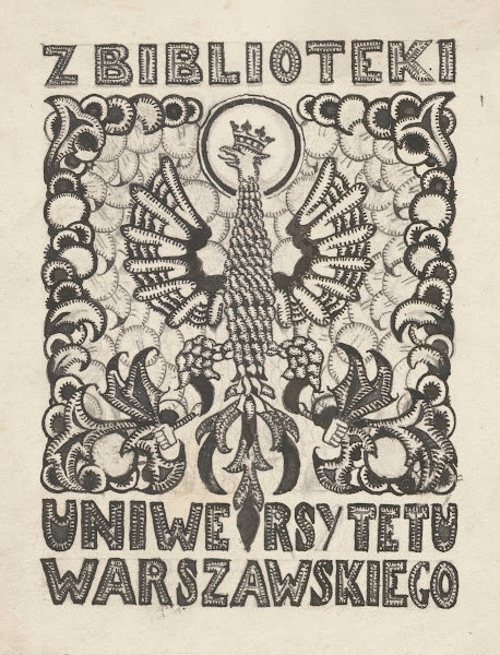 Design for aBookplate of the University of Warsaw Library 1916