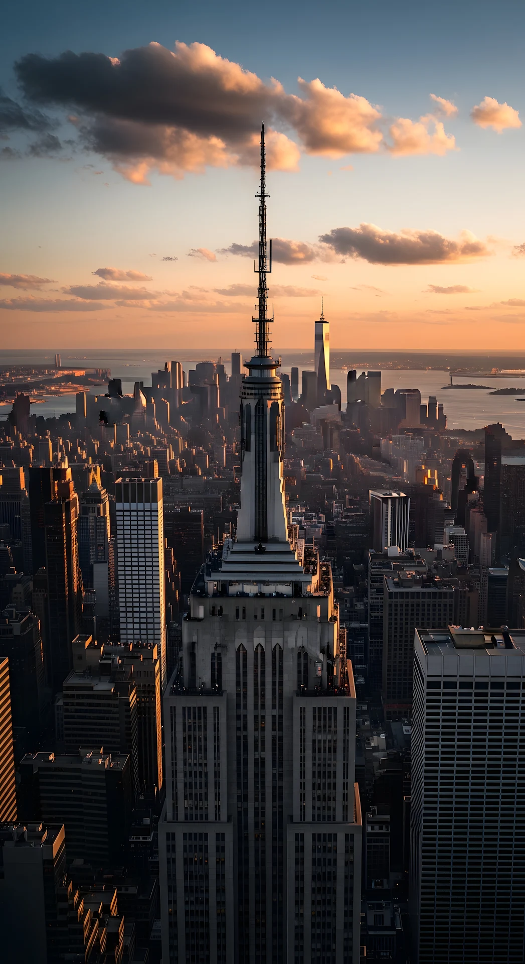 Empire State Building at Golden Hour New York City View - Free 4K mobile Wallpaper