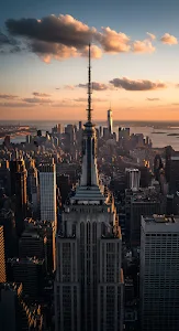 Empire State Building at Golden Hour New York City View