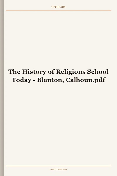 The History of Religions School Today