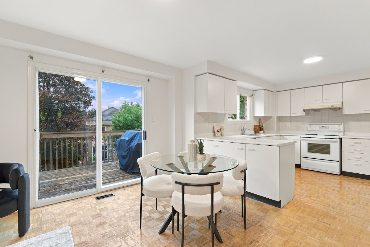 Kitchen with the walkout to the deck