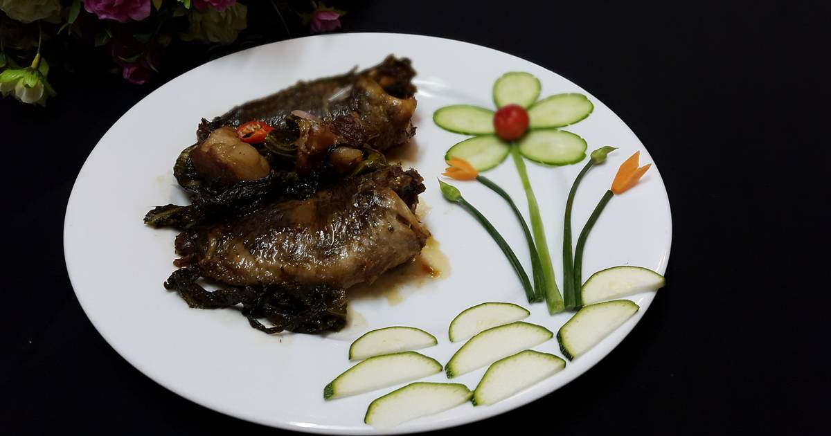 Cá rô đồng kho dưa cải