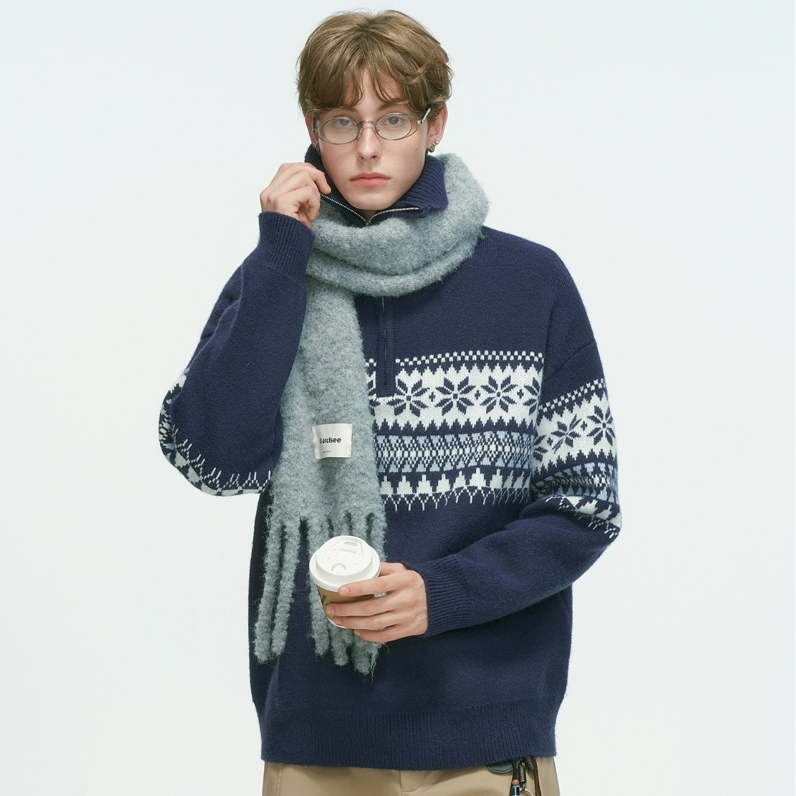 Unisex Christmas Sweater with Zipper