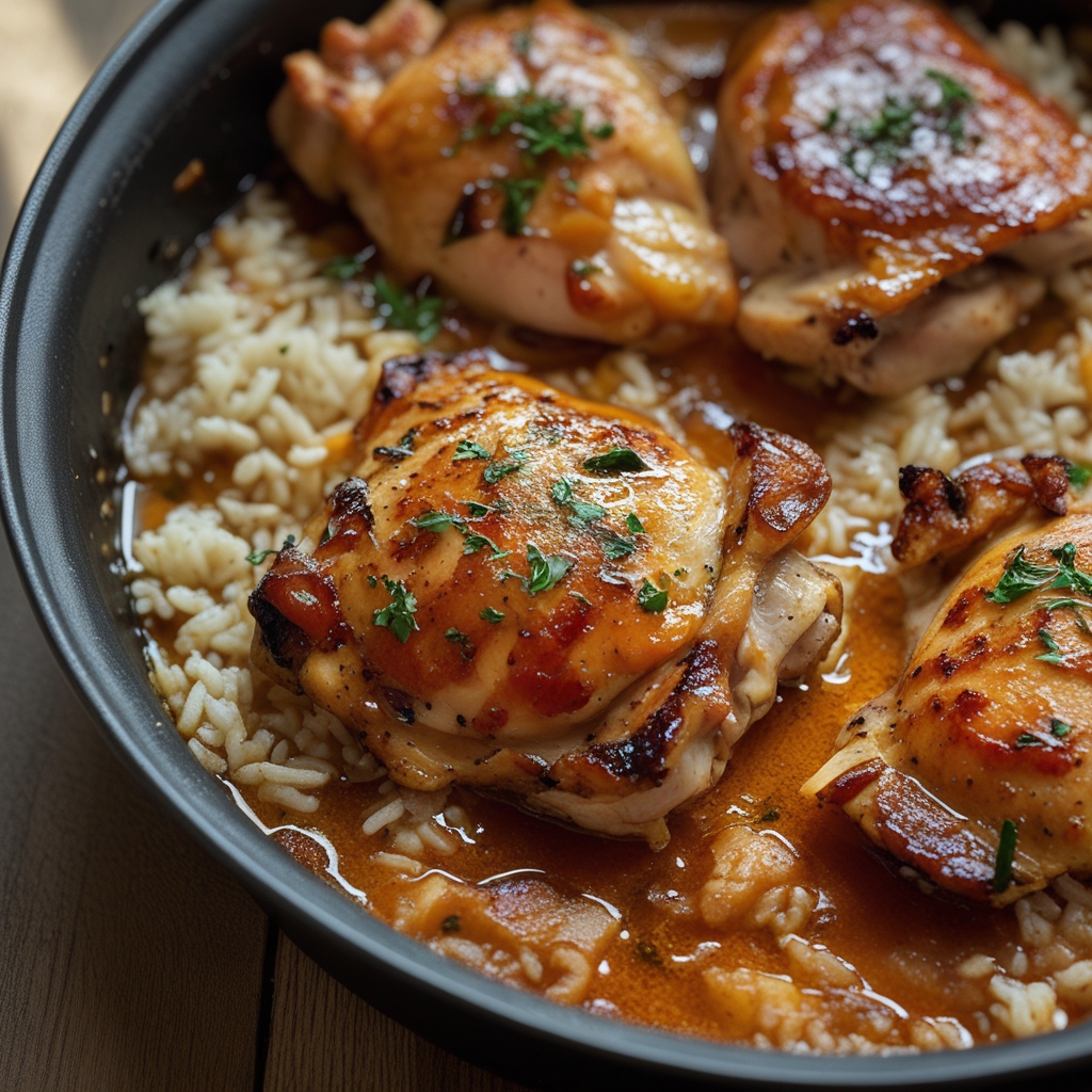 Chicken Thighs and Rice Easy Homemade Comfort Meal