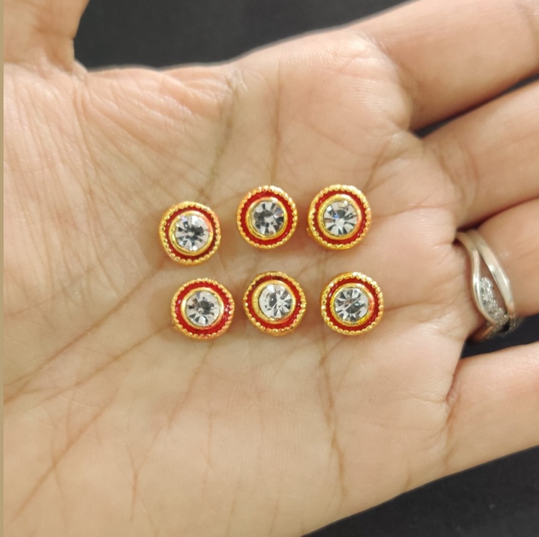 White Red Meena Round-P17-pack of 6