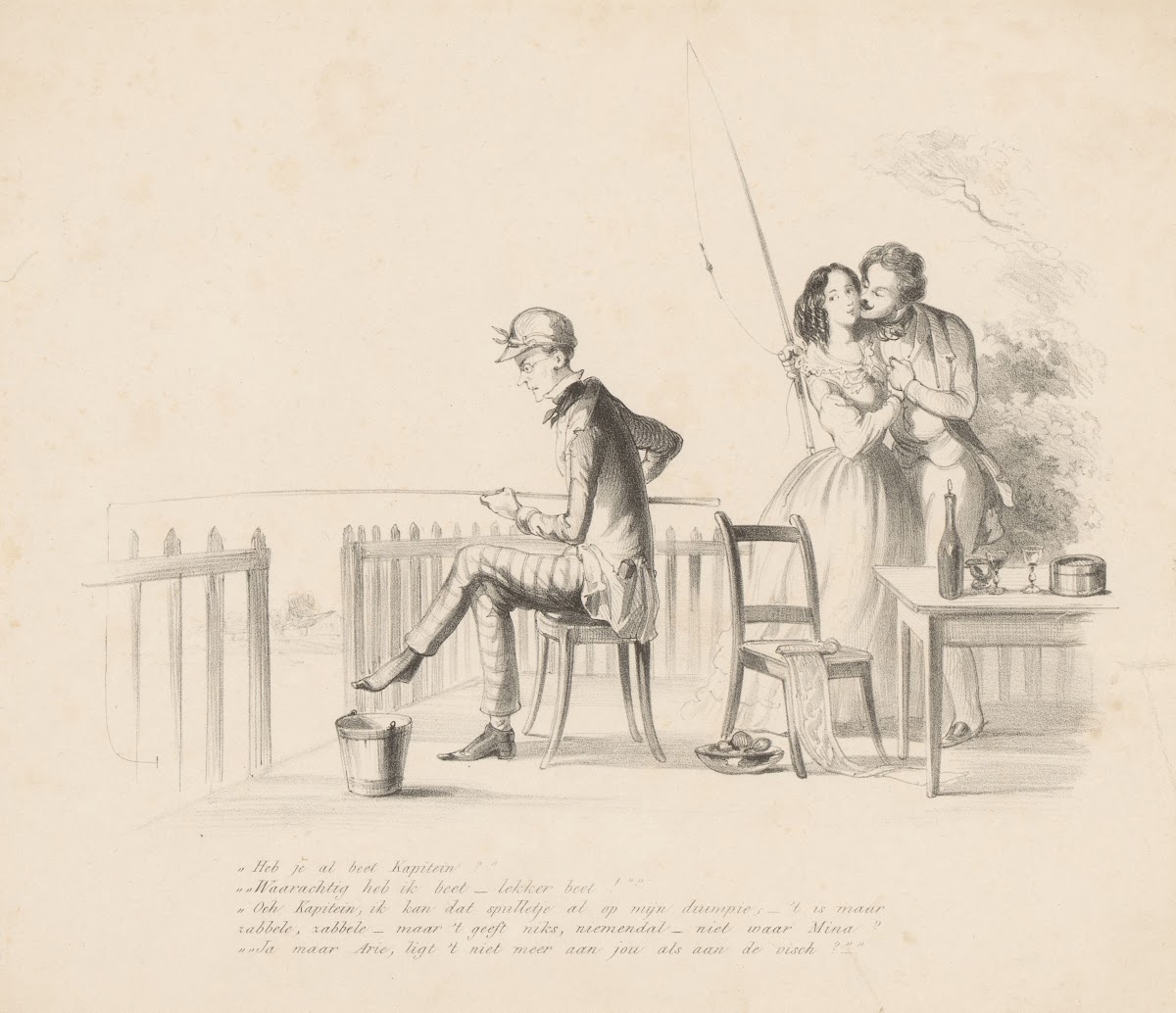Visser en kussend paar 1832   1897