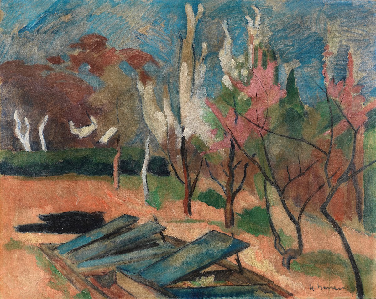 Garten mit Treibhausbeeten 1914