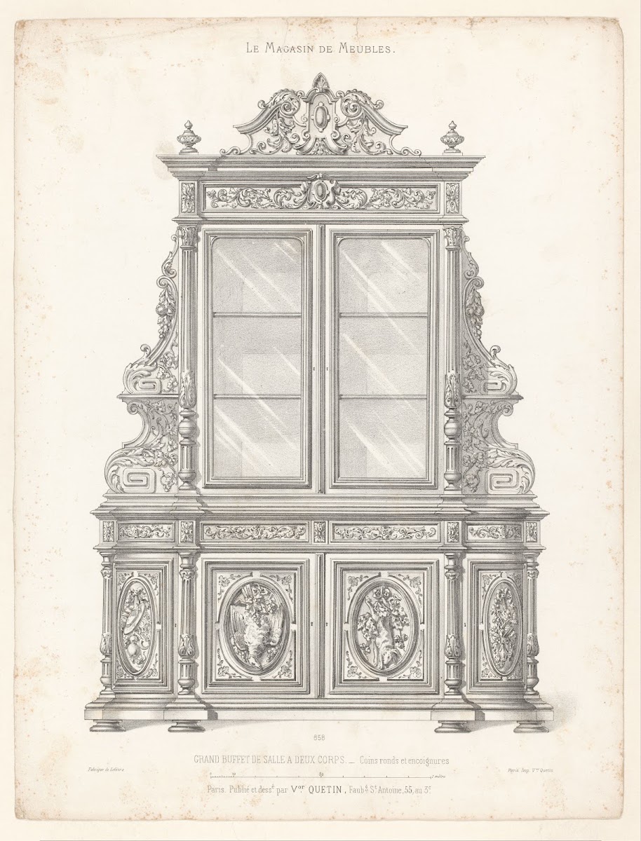 Grand buffet de salle a deux corps Coins ronds et encoignures 1832   1904