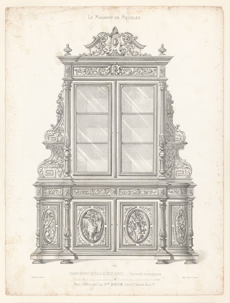 Grand buffet de salle a deux corps Coins ronds et encoignures 1832   1904