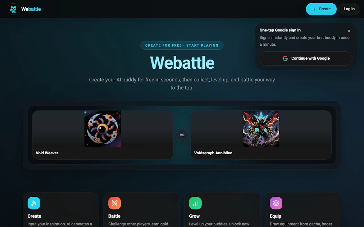 Captura de webattle AI
