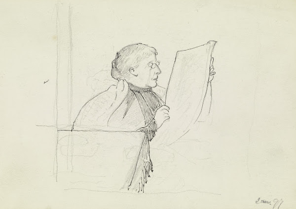 Luise Scholderer Zeitung lesend 1897