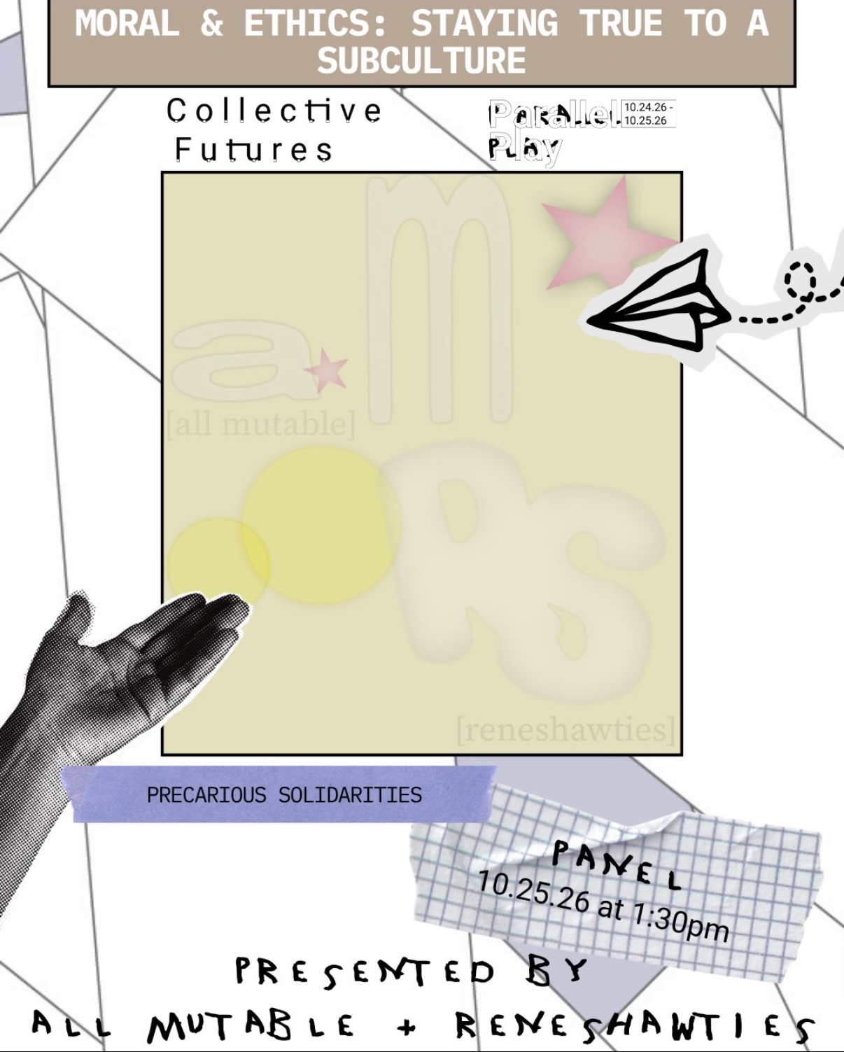 Flyer for All Mutable x Reneshawties Panel